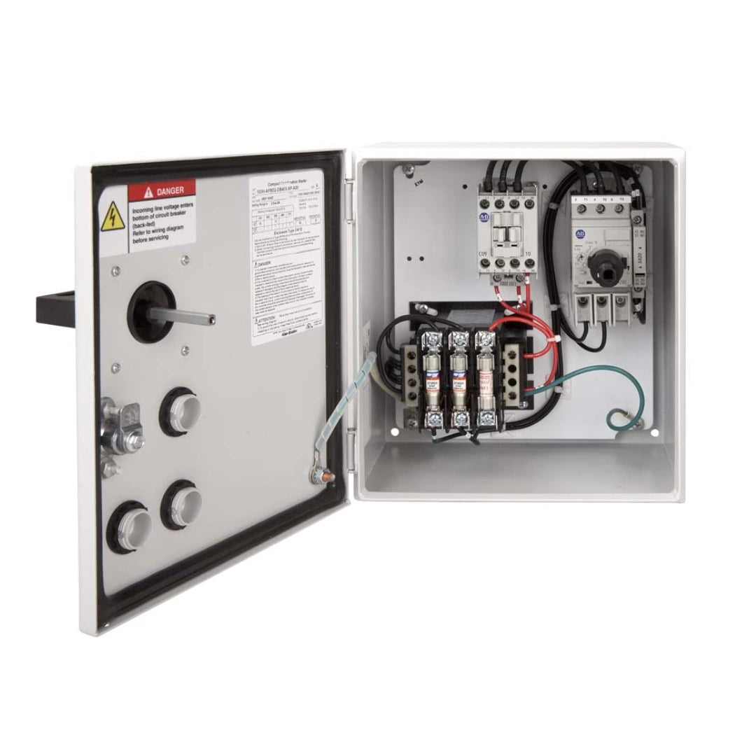 107H-AFBD3-CB40X-3-4RW-6P-A20 | ALLEN BRADLEY | 103H/107H - Enclosed Compact Combination Starters, 2.5 - 4 A, 480V 60Hz Line Voltage, 110V 50Hz / 120V 60Hz